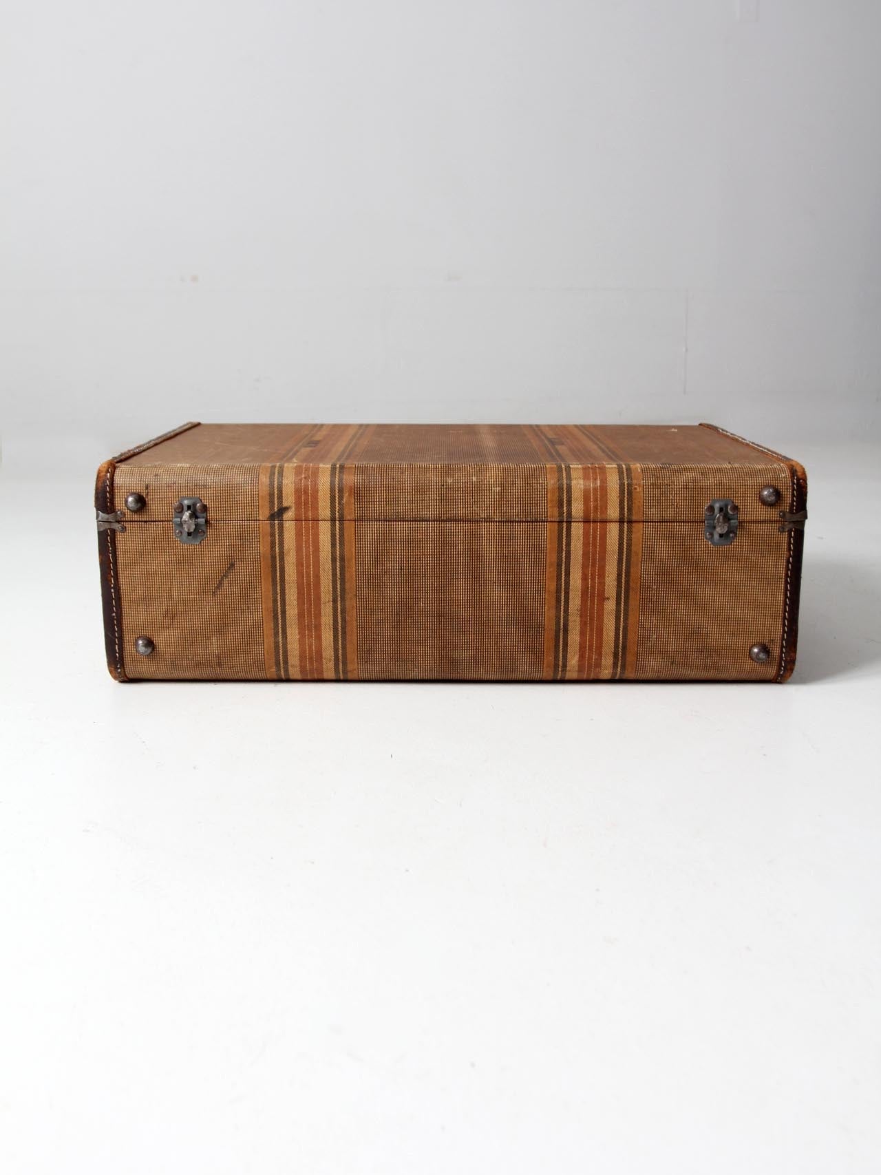 vintage striped luggage