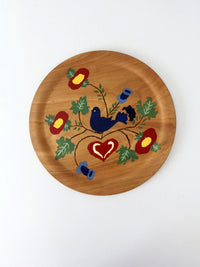 vintage hand painted wood plate