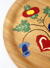 vintage hand painted wood plate