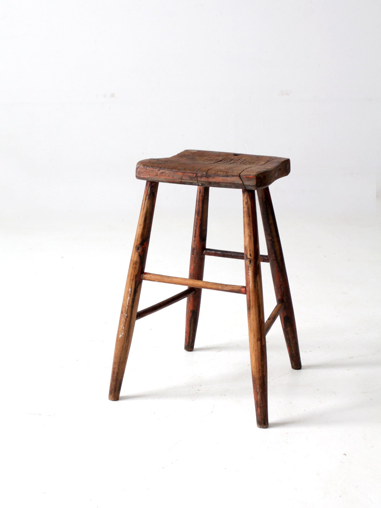 antique saddle seat wooden stool