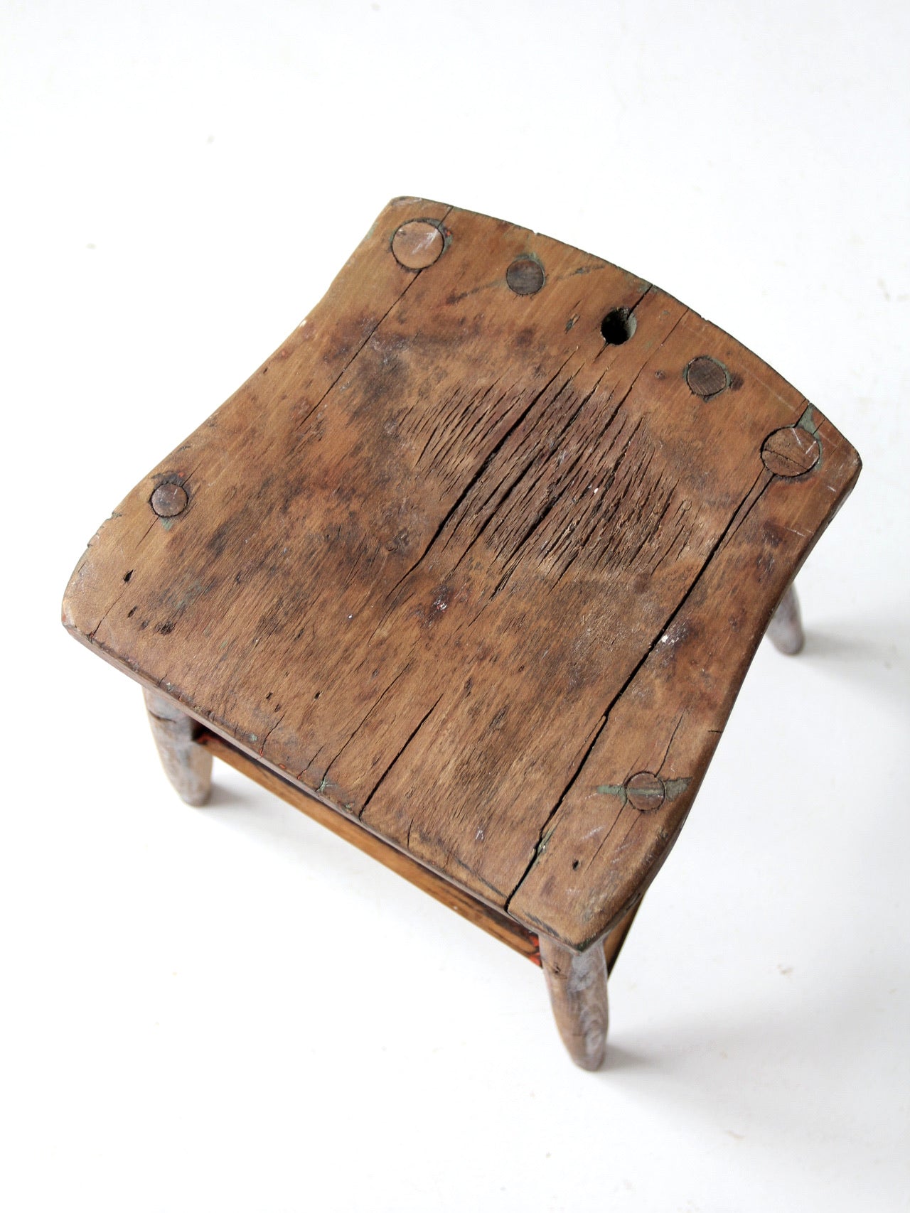 antique saddle seat wooden stool