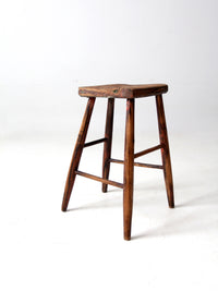 antique saddle seat wooden stool