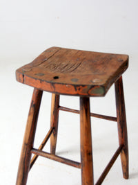 antique saddle seat wooden stool