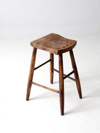 antique saddle seat wooden stool