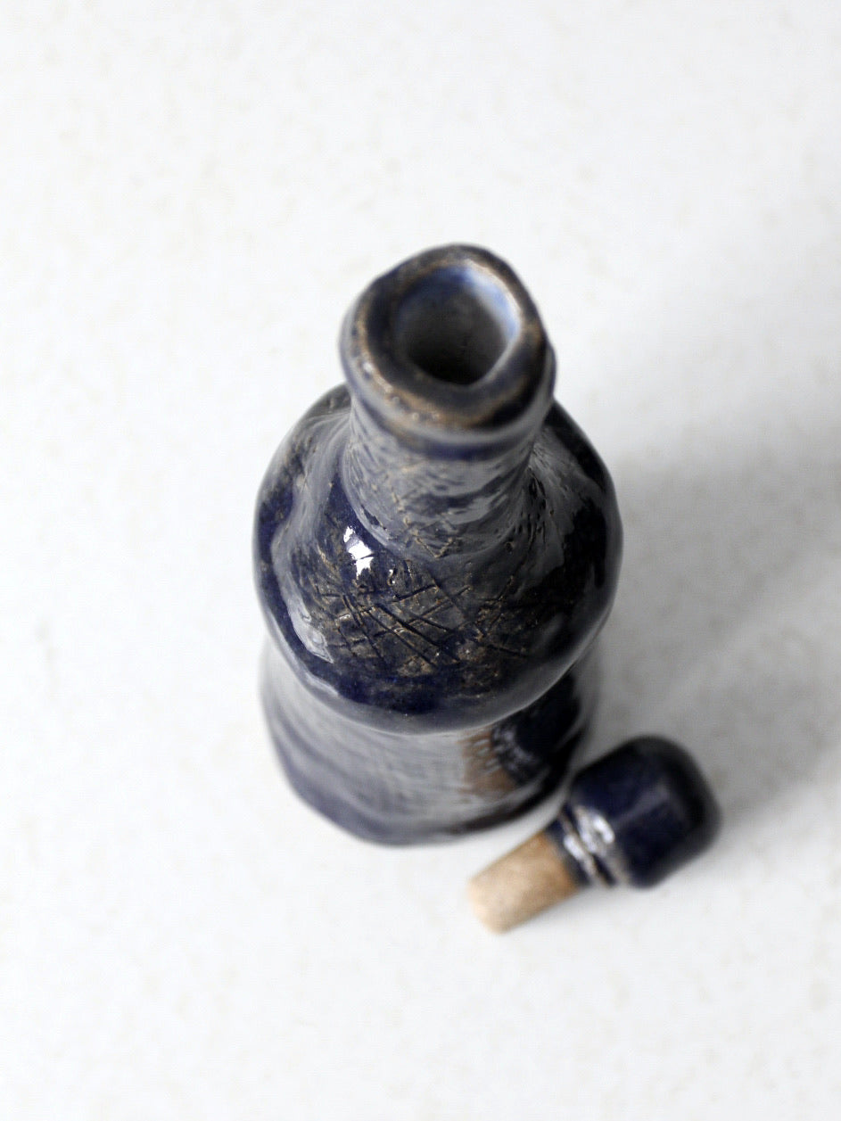 vintage studio pottery bottle