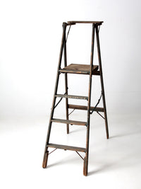 vintage wood platform ladder