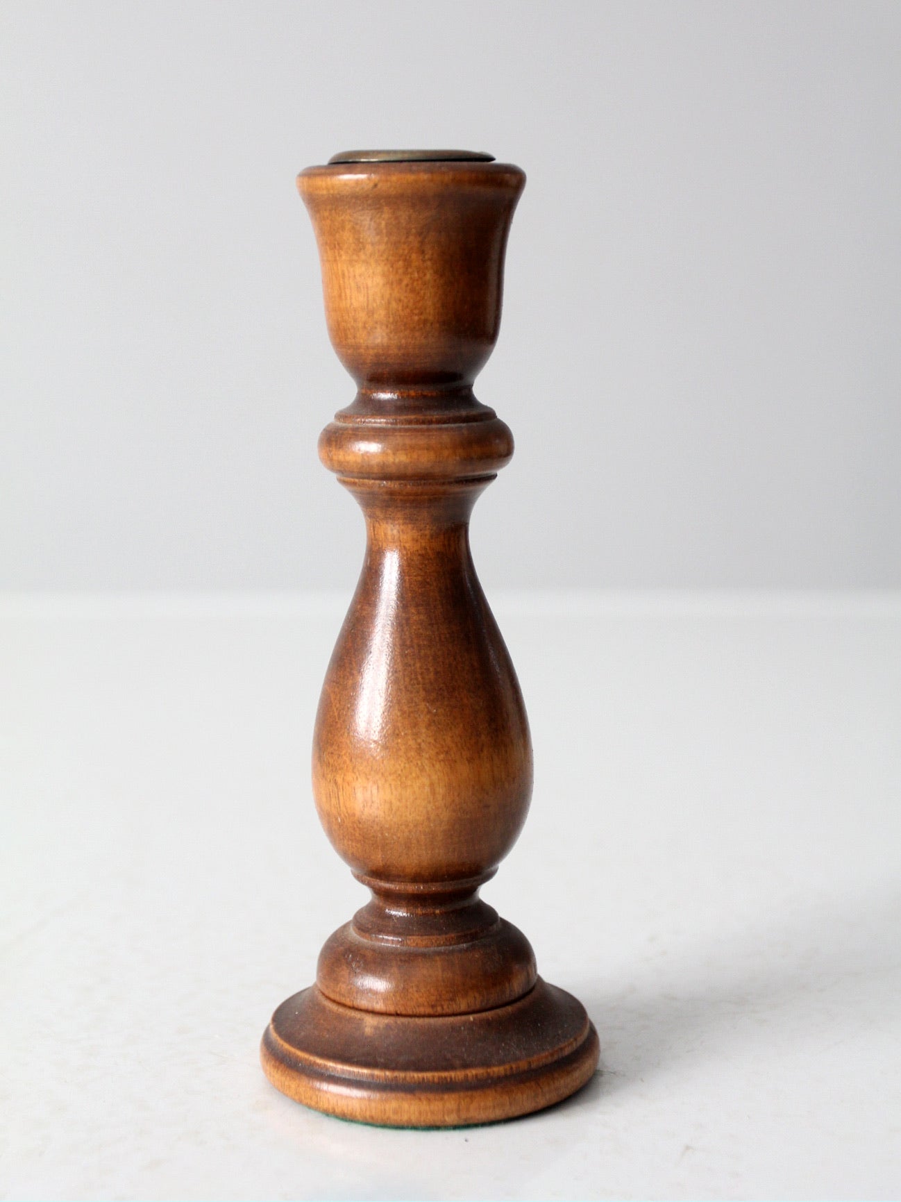 vintage turned wood candlestick