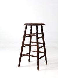 antique turned leg wood stool
