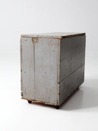 vintage industrial rolling storage trunk