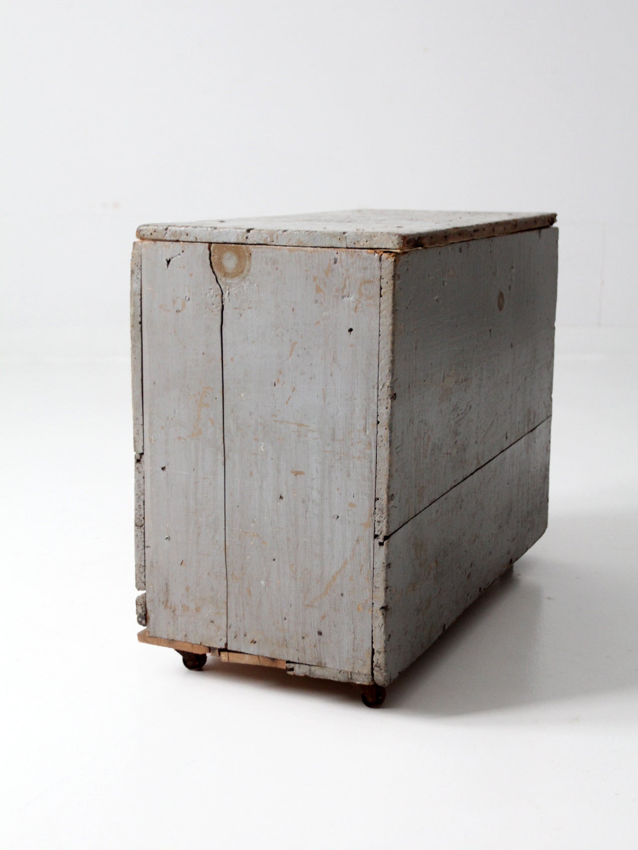 vintage industrial rolling storage trunk