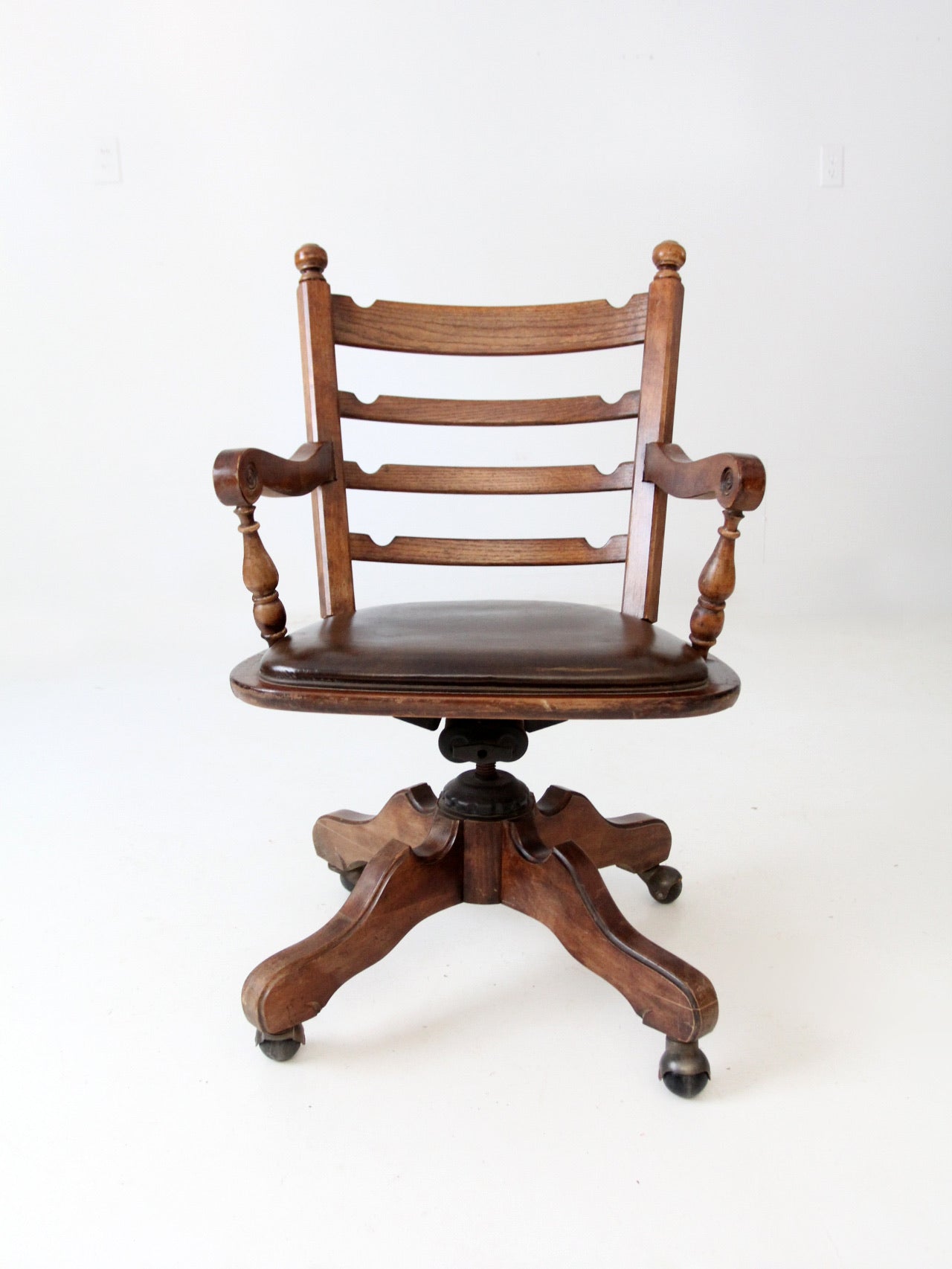 mid century wooden desk chair