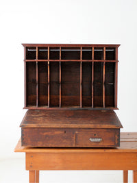antique train station desktop drawer and file cabinet