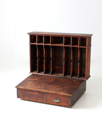 antique train station desktop drawer and file cabinet
