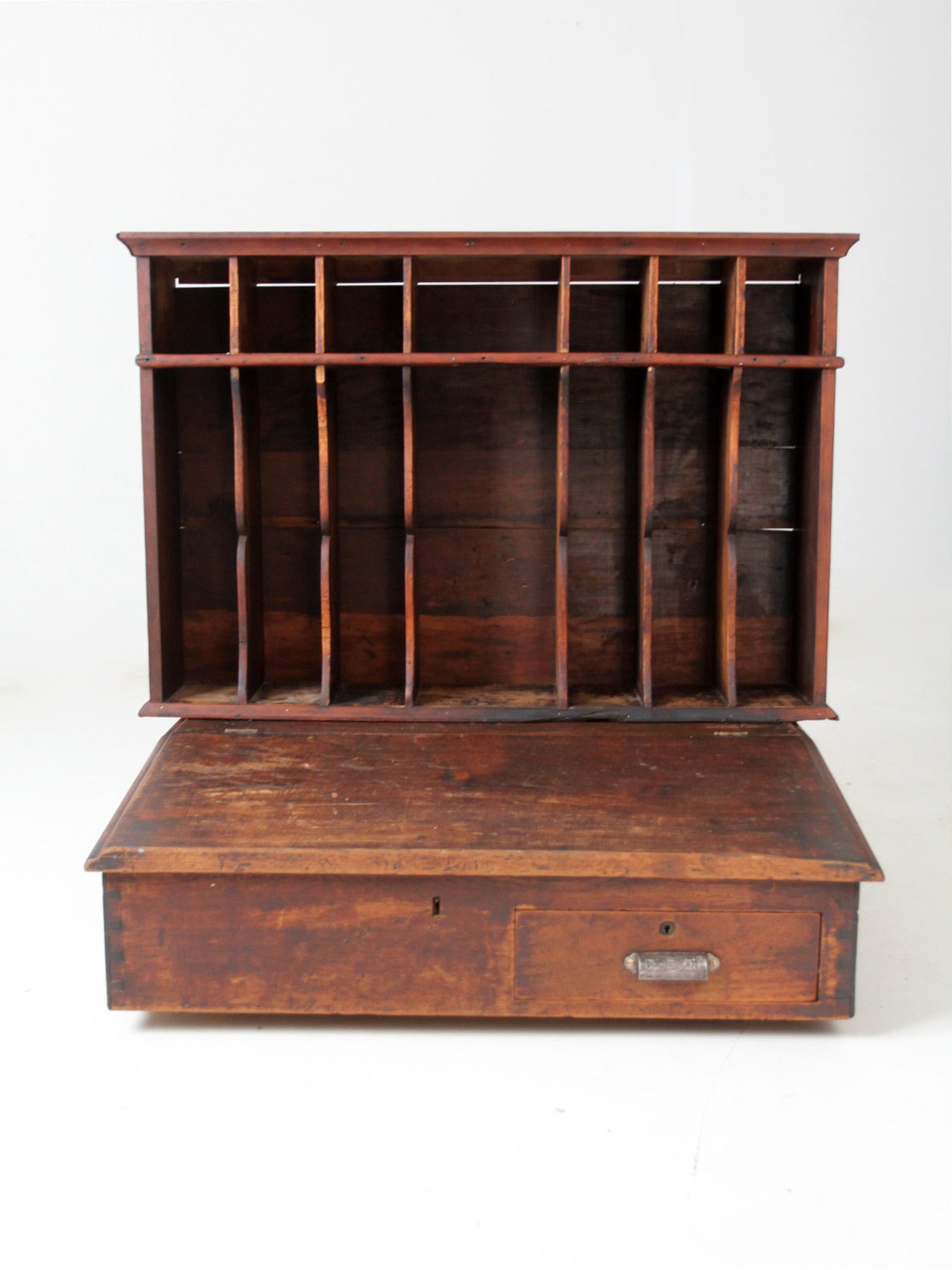 antique train station desktop drawer and file cabinet