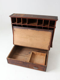 antique train station desktop drawer and file cabinet