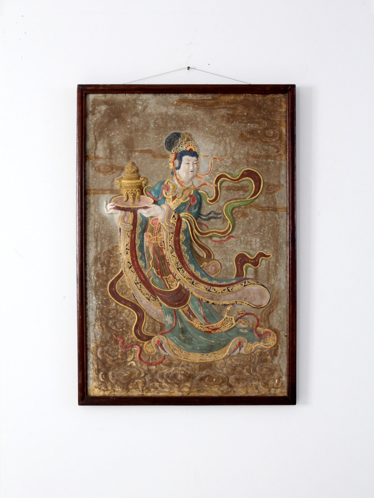 vintage Chinese plaster painting