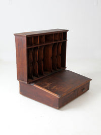 antique train station desktop drawer and file cabinet