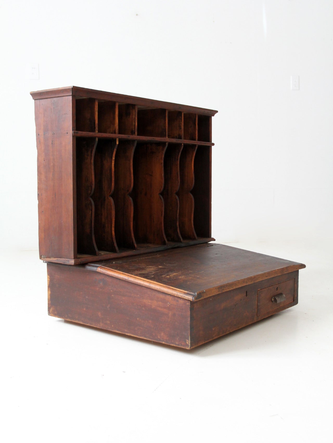 antique train station desktop drawer and file cabinet