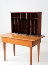 antique train station desktop drawer and file cabinet