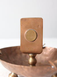 antique copper match holder ashtray
