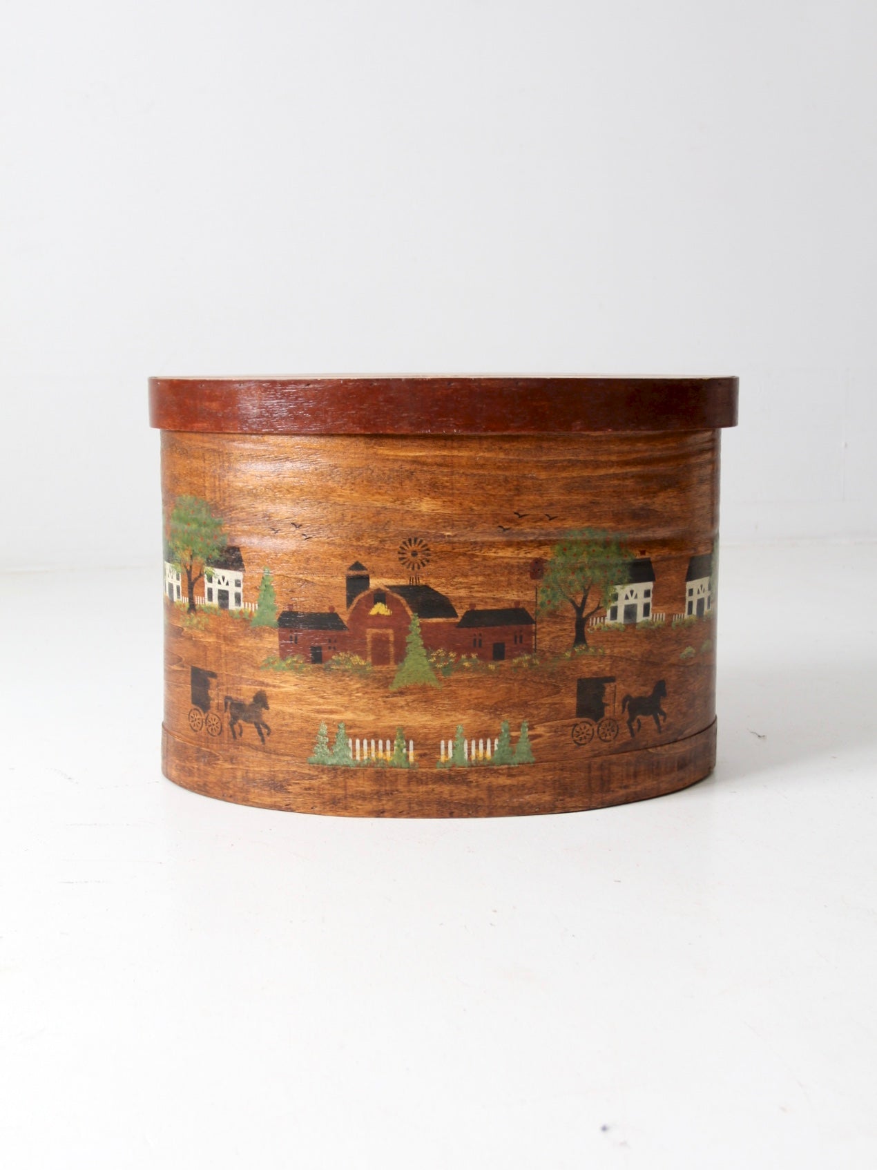 vintage hand-painted bandbox