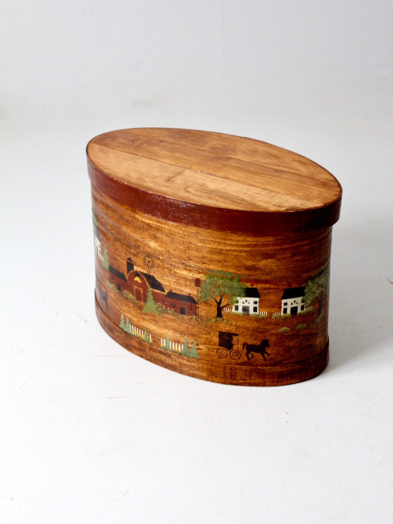 vintage hand-painted bandbox