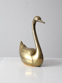 mid-century brass swan figure box