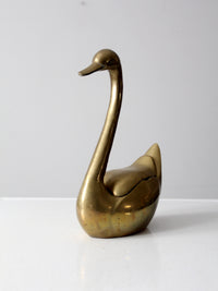 mid-century brass swan figure box