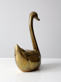 mid-century brass swan figure box