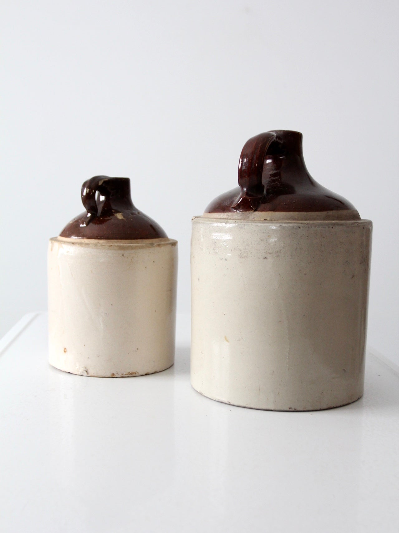 antique stoneware jugs - set of 2