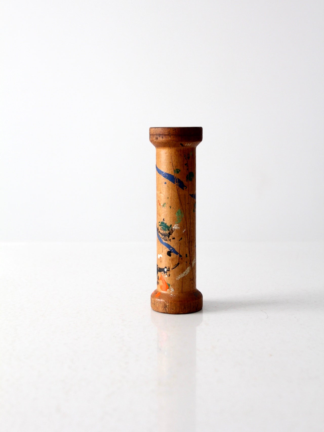 antique folk art industrial thread spool