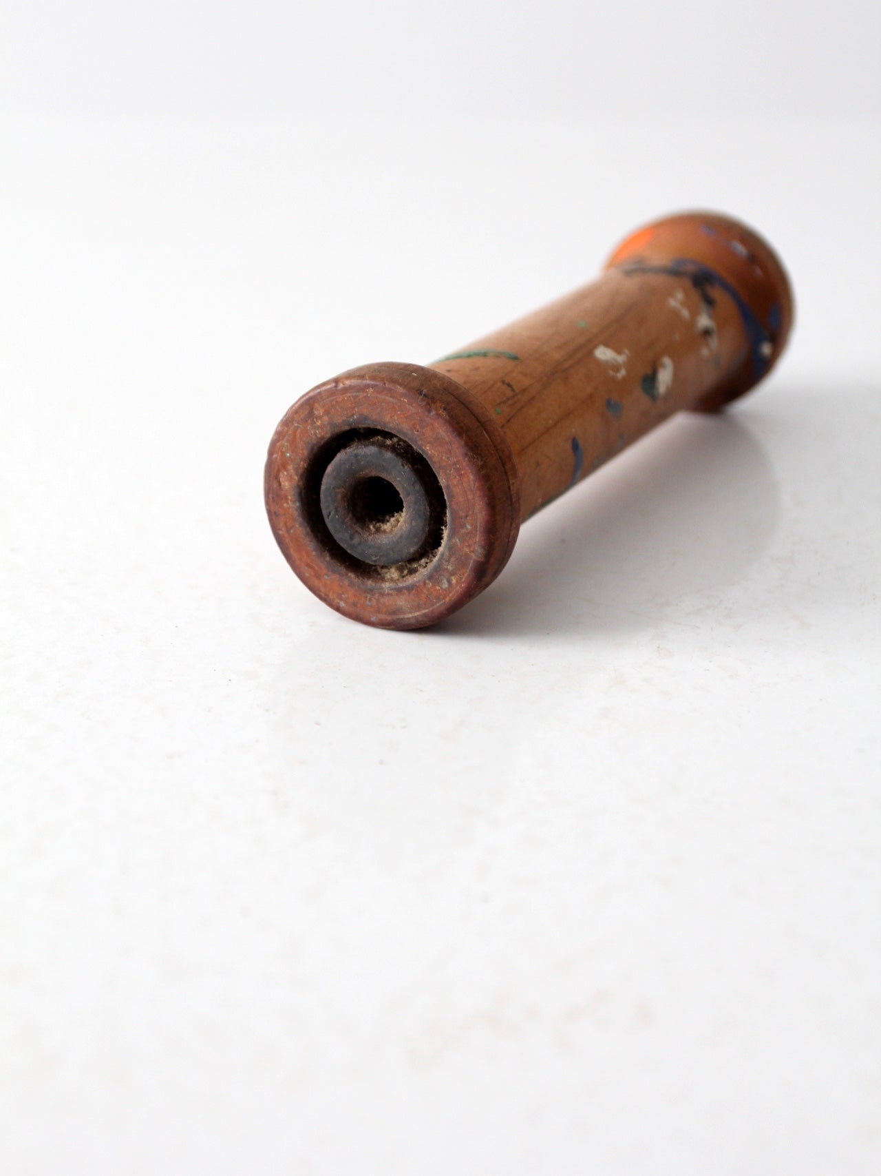 antique folk art industrial thread spool