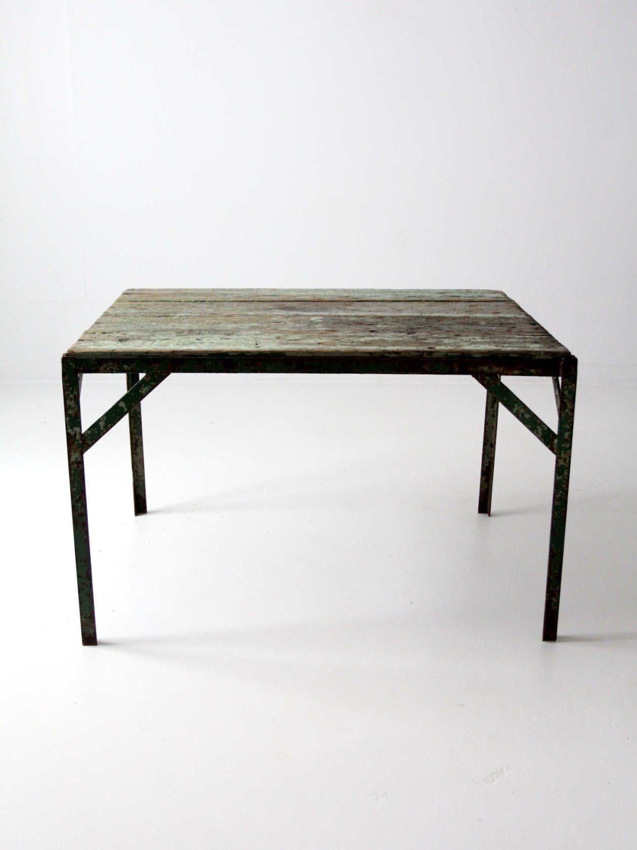 vintage industrial wood table