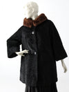 vintage 60s faux fur swing coat with mink collar