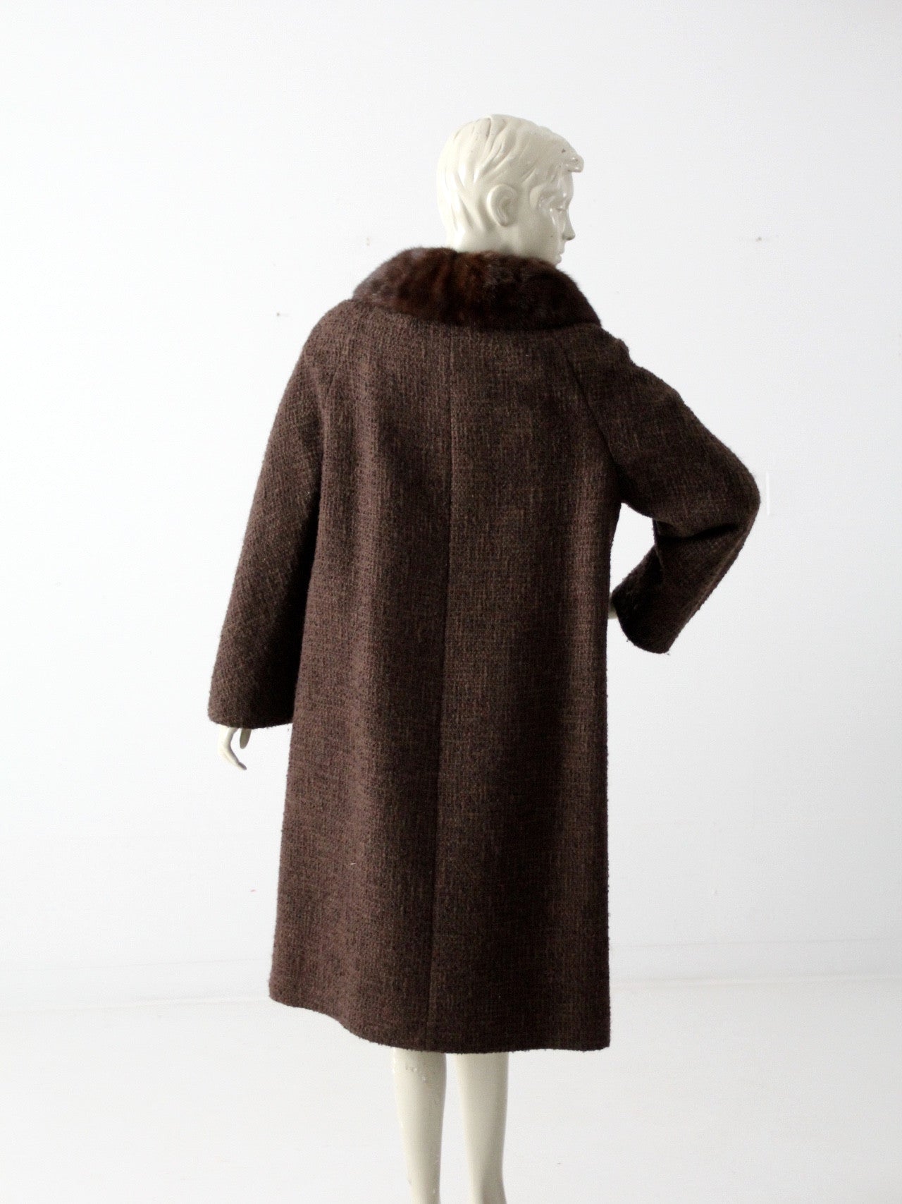 vintage 1960s Betty Rose wool coat with fur collar