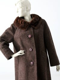 vintage 1960s Betty Rose wool coat with fur collar