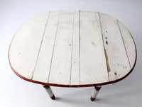 antique drop leaf five leg table