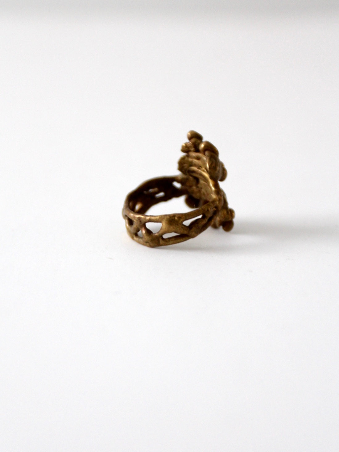 1970s bronze brutalist ring