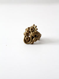 vintage brutalist bronze ring circa 1970