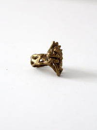vintage brutalist bronze ring circa 1970