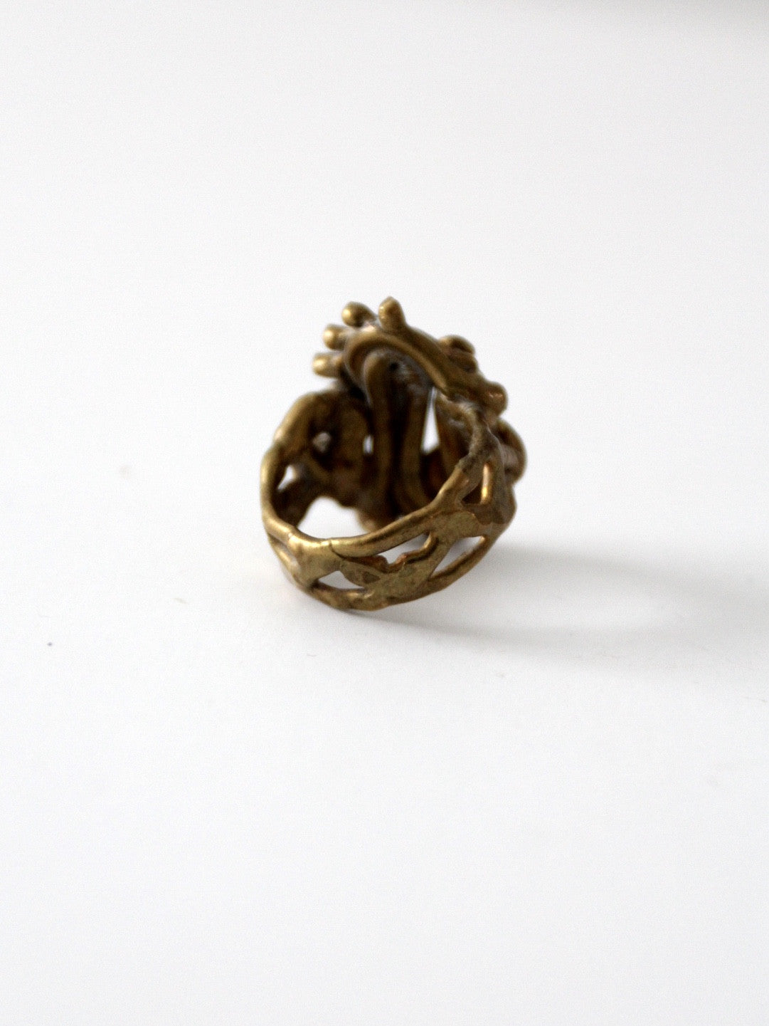 vintage brutalist bronze ring circa 1970