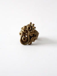 vintage brutalist bronze ring circa 1970