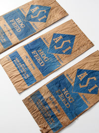 vintage ASI hog feed bags - set of 3