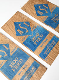 vintage ASI hog feed bags - set of 3