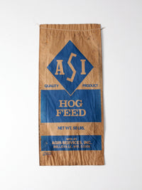 vintage ASI distressed hog feed bag