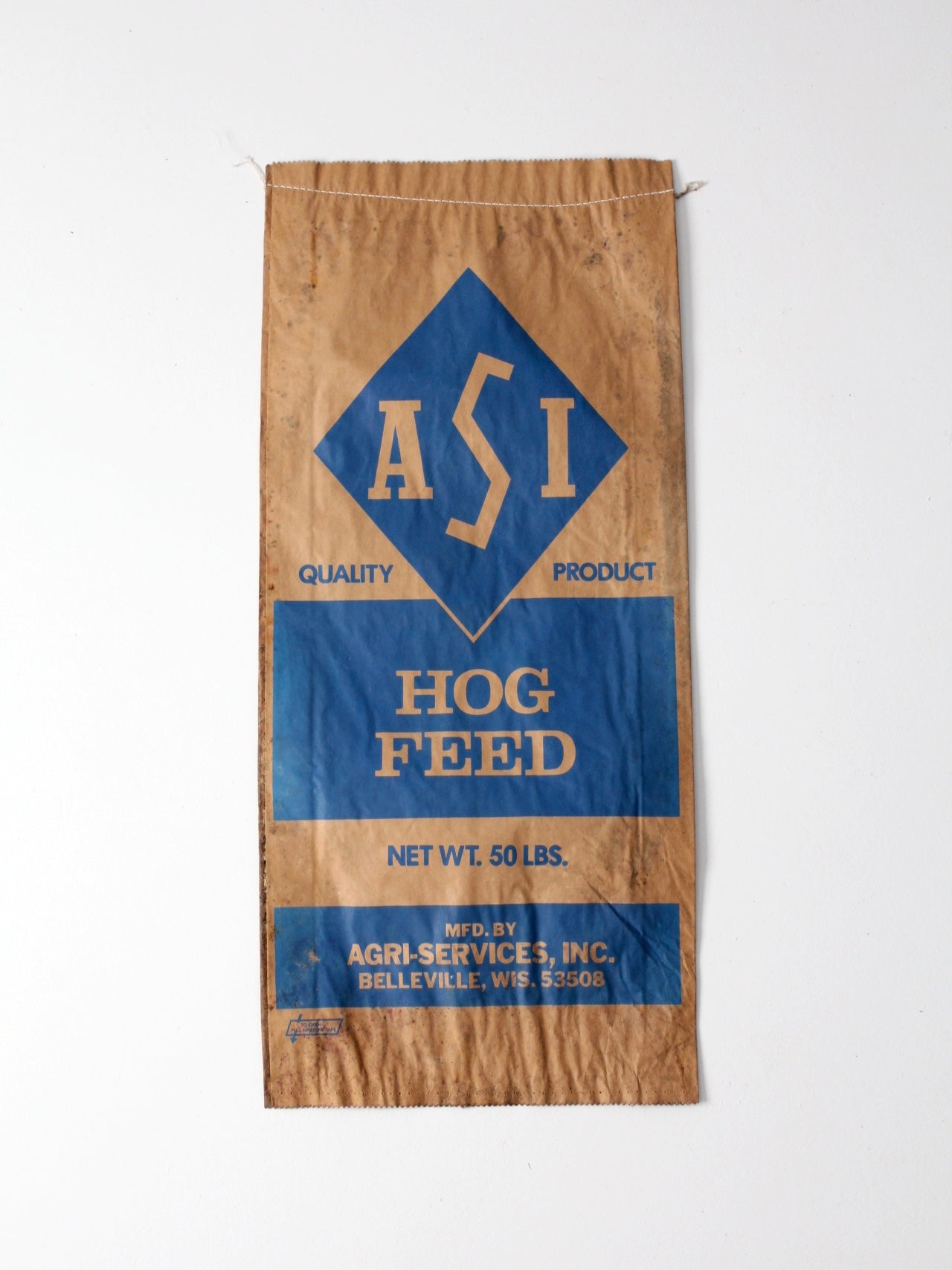 vintage ASI distressed hog feed bag