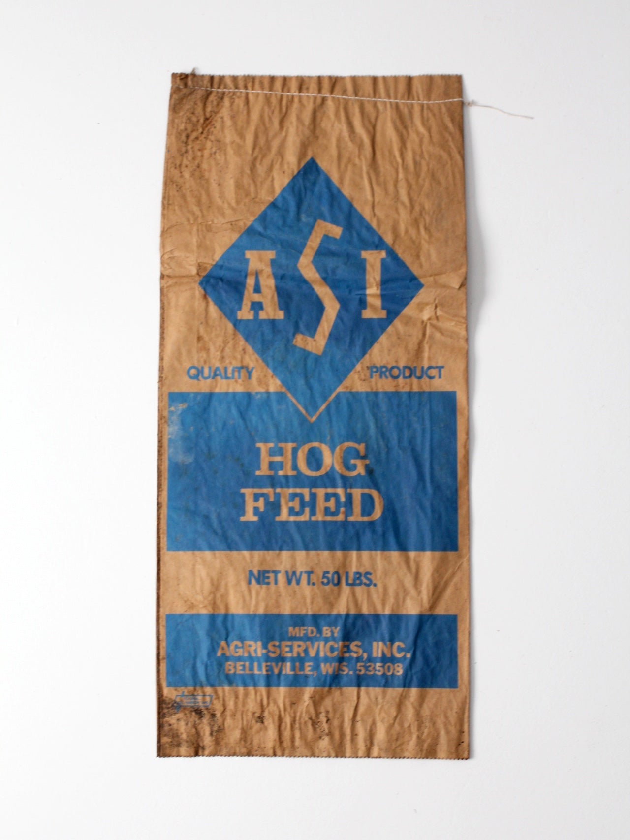 vintage ASI distressed hog feed bag
