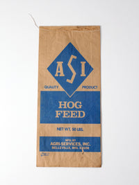 vintage ASI distressed hog feed bag