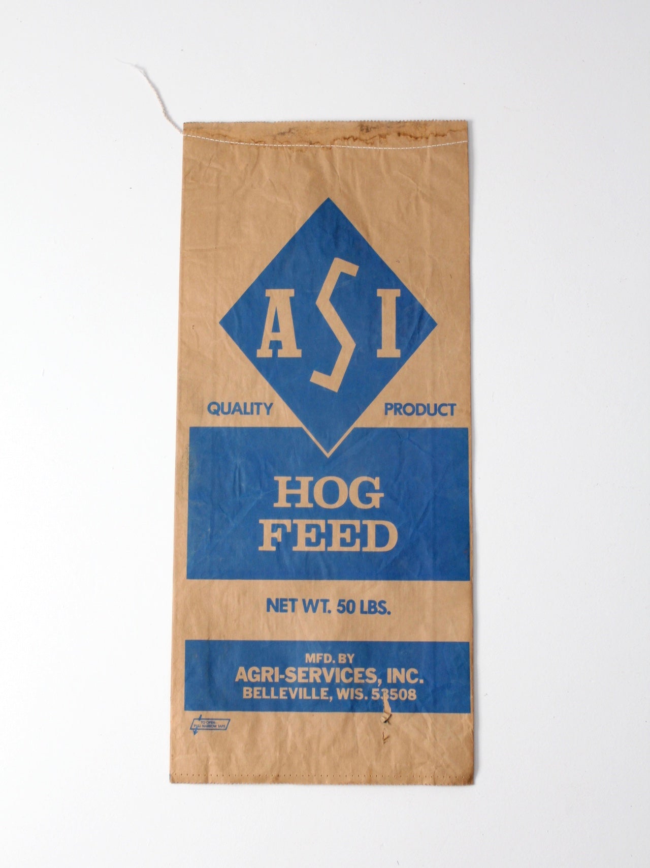vintage ASI distressed hog feed bag