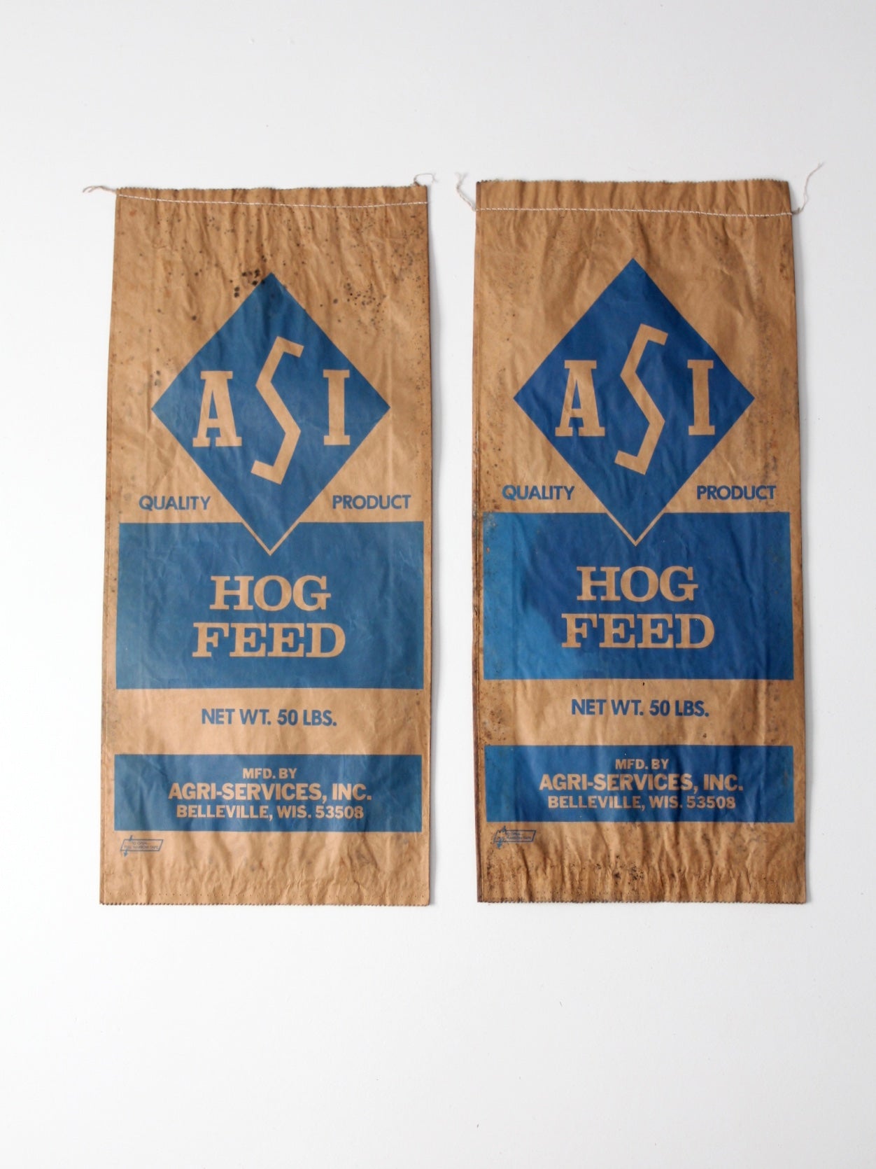 vintage ASI distressed hog feed bag